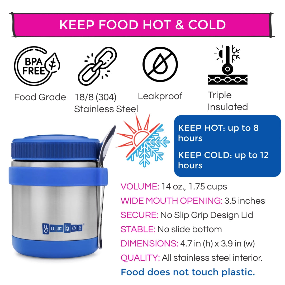 Food Thermos with Spoon - Blue